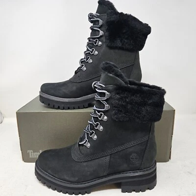 Wmns Timberland Courmayeur Valley 6” WP Shearling Boot / Black Nubuck / TB0A2947 - Image 1 of 4