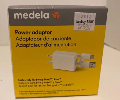 Adaptador de corriente de repuesto Medela Swing Maxi™ y Solo™ con USB C Foto 1 de 4