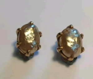 Pendientes de clip vintage firmados por Michael Park perlas barrocas - Imagen 1 de 8