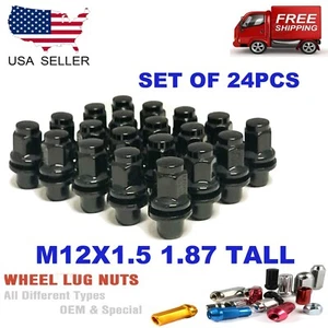 20PC OEM  LUG NUTS 1.87" BLACK 12X1.5 [FIT: LEXUS] - Picture 1 of 1