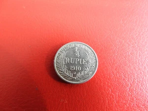 * Deutsch-Ostafrika 1/4 Rupie 1910 J. Silber *  Wilhelm II. (58)(Alb.3) - Bild 1 von 2