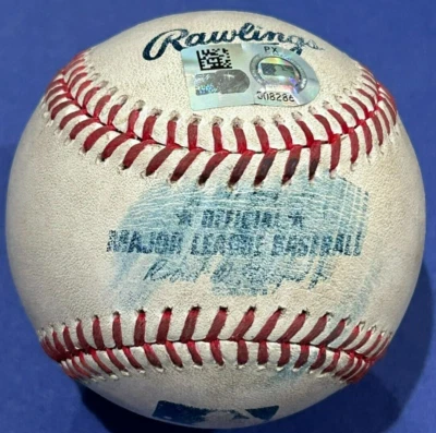 TOVAR "FOUL"GIANTS ROCKIES GAME USED BASEBALL JULY 19 2024 HARRISON PITCHER MLB - Image 1 of 4