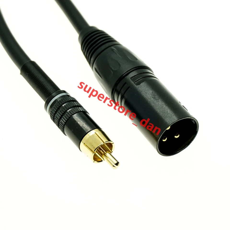 XLR 3 pin male to RCA Male Audio Cable  Series Golden - Image 1 of 1