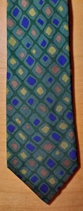Vtg Charvet Place Vendôme Silk Tie Green/Multicolor Geometric Print 3 3/4" x 60" - Picture 1 of 9