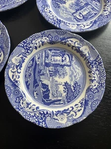 Spode Blue Italian Ceramic Plates Set Of 4 | 27 cm | Made In England -B - Picture 1 of 8