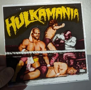 Vintage Hulkamania Hulk Hogan Carnival Prize Glass Plaque W/ Andre Giant & Mr. T - Picture 1 of 6