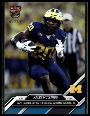 2024 Topps Bowman U Now 18 Kalel Mullins Michigan Wolverines TD UM Blue 45/49 - Image 1 of 2