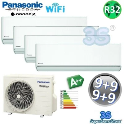 3S KLIMAANLAGE PANASONIC MULTI 4 SPLIT ETHEREA Z SERIE 9+9+9+9 WI-FI A++ NANOEX - Bild 1 von 2