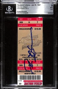 Deion Sanders Signed Cincinnati Reds 6/16/97 Slab Ticket 9 Grade Beckett 43686 - Picture 1 of 2