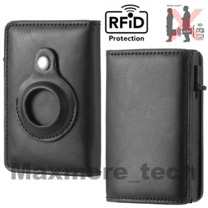 Estuche Airtag Billetera Cuero RFID Tarjeta de Crédito Portadinero AirTag Estuche Cubierta Etiqueta de Aire - Imagen 1 de 14