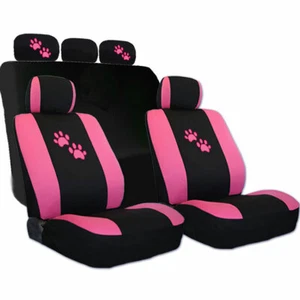 Cute Pink Paw Car Seat Headrest Covers Set | Universal Fit for Women and Girls - Picture 1 of 7