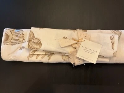 Pottery Barn Sea Shell Beige on Cream Table Runner & Mat Sealife  Design 18”x90” - Image 1 of 4
