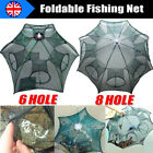 6 8Holes Fishing Net Shrimp Cage Foldable Crab Fish Crayfish Prawn Trap Cast Pot