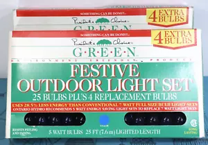 2 X 25 Bulb Outdoor Christmas Light SETS C7 5W, 25 ft, Blue Translucent, NEW! - Bild 1 von 2