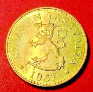 *Finland *  20 penniä *  1967 *  Aluminum-Bronze *UNC * - Picture 1 of 2