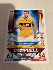 ALLAN CAMPBELL  RISING STAR  MOTHERWELL   SPFL MATCH ATTAX  CARD 2018 - 19