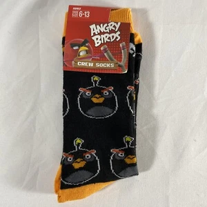 NEW ~ CRAZY UNIVERSE ~ ANGRY BIRDS CREW SOCKS ~ ADULT 6-13 - Picture 1 of 2