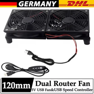 2in1 120mm 12V USB Ventilator Leise PC Gehäuselüfter Einstellbare Doppel Lüfter - Bild 1 von 14