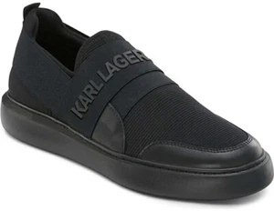 Karl Lagerfeld Paris Nylon/Leather Banded Logo Slip-On Sneaker 7.5 - Picture 1 of 4
