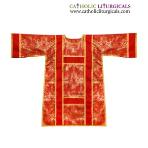 Spanish Dalmatic Metallic Red vestment with Deacon's stole & maniple,chasuble - Picture 1 of 2