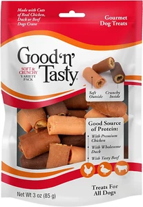 Good ‘N’ Tasty Soft & Crunchy Rolls, Gourmet Treats for All Dogs, Made with Real - Picture 1 of 12
