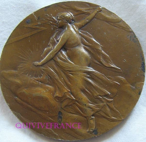 MED5977 - Art Nouveau Medal - Electric Construction Union By Pillet - Picture 1 of 3