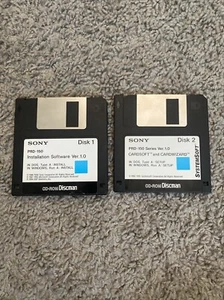 Lettore CD portatile vintage Sony Discman SOFTWARE floppy disk 1 e 2 PRD-150 - Foto 1 di 4