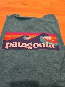 Patagonia Greene Wave Graphic Long Sleeve Polyester Shirt Men’s XXL Preowned - Picture 1 of 5