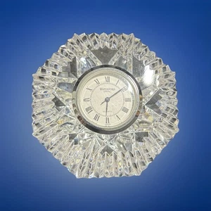 Waterford Crystal Classic Lismore Diamond Shaped Desk Clock Paperweight (M) - Picture 1 of 6