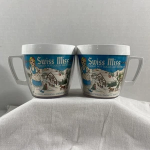 Pair Of Vintage Swiss Miss Hot Chocolate Mugs West Bend Thermo Serve - Picture 1 of 13