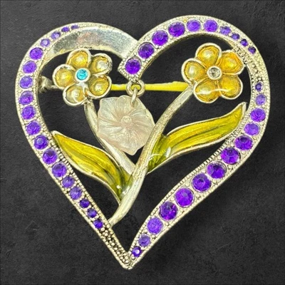 Liz Claiborne Villager Esmalte Estrás - Colgante Corazón Flor Colgante Foto 1 de 4