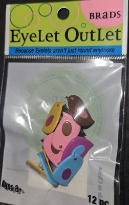 Eyelet Outlet Shape Brads 12/Pkg Chirping Birds - Image 1 of 3
