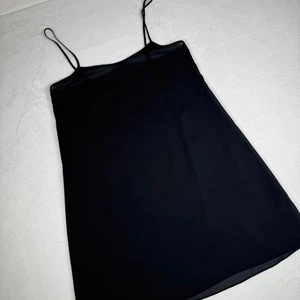 Theory schwarzes ärmelloses transparentes Mini-Schlupfkleid Damengröße 0 - Bild 1 von 8