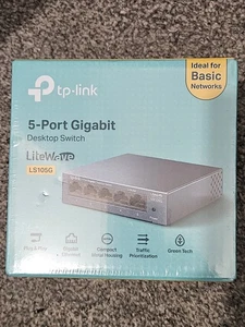 TP-LINK 5-Port Gigabit Unmanaged Desktop Switch LiteWave Steel Case - (LS105G) - Picture 1 of 4
