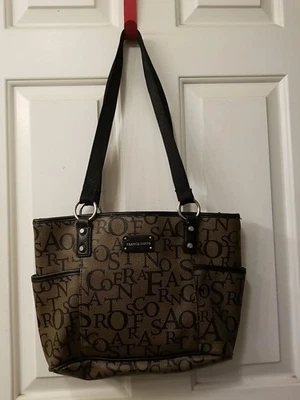 Franco Sarto Large Brown Quality Monogram Multicompartment Shoulder Bag /Tote - Image 1 of 4