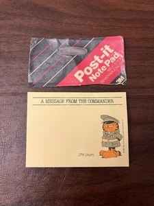 Vintage 1978 Garfield Post-It Notes Pad 3M Message From The Commander, Used - Picture 1 of 8