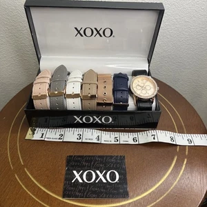 Reloj XOXO Cronógrafo Mujer Tono Dorado Bandas Intercangulares En Caja Original Nuevo Bate - Imagen 1 de 7