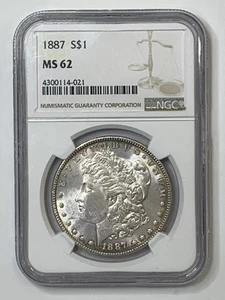 1887 Morgan Silver Dollar NGC MS62 ** KAXHK4021 - Picture 1 of 4
