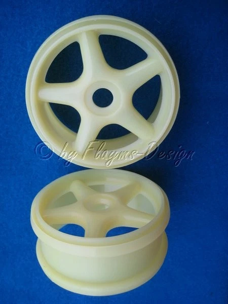 Felgen zu 1:8 Buggy 5 Speichen Gelb / Grün - Bild 1 von 1