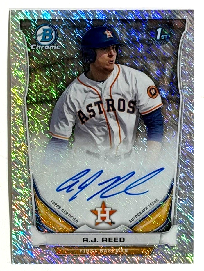 2014 BOWMAN CHROME AUTO A.J. REED SIGNED AUTOGRAPH ROOKIE CARD RC SHIMMER /15 - Image 1 of 2