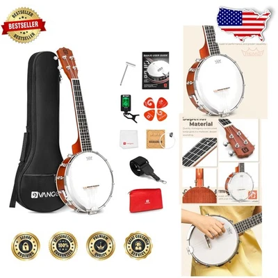 Ukelele banjo de viaje, 23 pulgadas, caoba AAA, cabezal remo, reposabrazos cómodo Foto 1 de 4