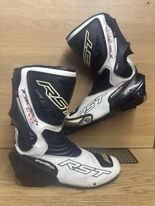 RST Motorcycle Sports Tractech EVO 3 CE Waterproof Boots - WHITE - UK 9 - Picture 1 of 16