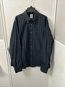 Brooks Brothers Shirt Mens XL Blue Green Plaid Button Down Black Watch Tartan - Picture 1 of 12