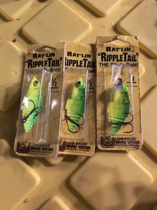 3 LUHR JENSEN Rat'lin Ripple Tail H BRASS Fishing Blade Bait 1/2oz Walleye NEW - Picture 1 of 7