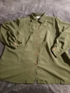 Liz Baker Langarmshirt grün oliv und kleine schwarze Punkte 1x - Bild 1 von 11