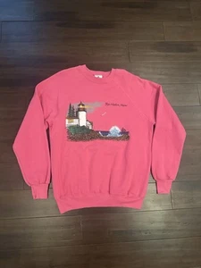 Vintage Bar Harbor Maine Lighthouse Sweatshirt Size XL Made In USA - Picture 1 of 6