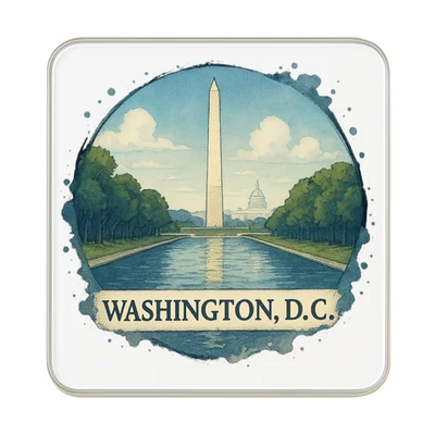 Washington DC, USA Fridge Magnet: Cute Handmade Travel Souvenir Gift - Image 1 of 4