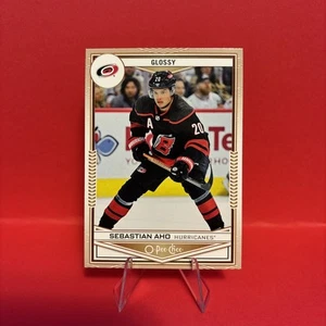 2024-25 Upper Deck Series 2 O-Pee-Chee Glossy OPC-31 Sebastian Aho NHL Gold Card - Picture 1 of 2