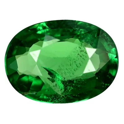 Piedra preciosa granate tsavorita verde natural de Tanzania de 1,10 quilates ovalada (7,84 x 5,77 mm) Foto 1 de 2