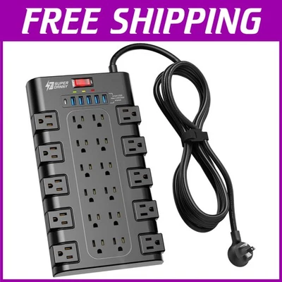 Ultimate Power Strip Surge Protector 6 USB Charging Ports - Image 1 of 4